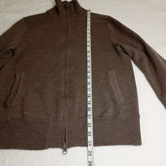 Banana Republic Cardigan Extra Fine Merino Wool Zip-Up Sweater Small Brown Mens - Picture 10 of 10